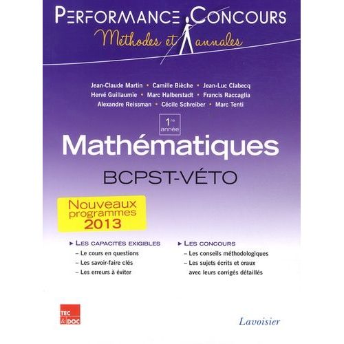 Mathématiques 1re Année Bcpst-Veto