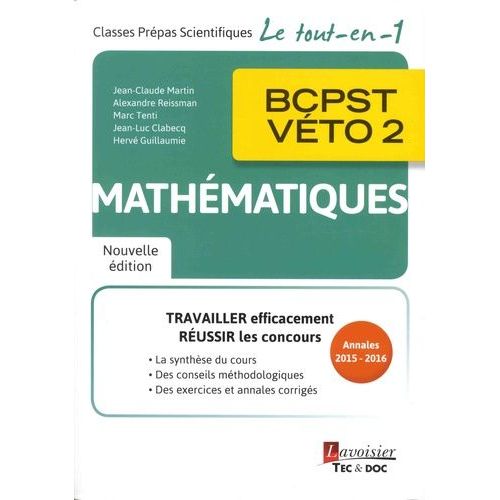 Mathématiques Bcpst-Veto 2e Année