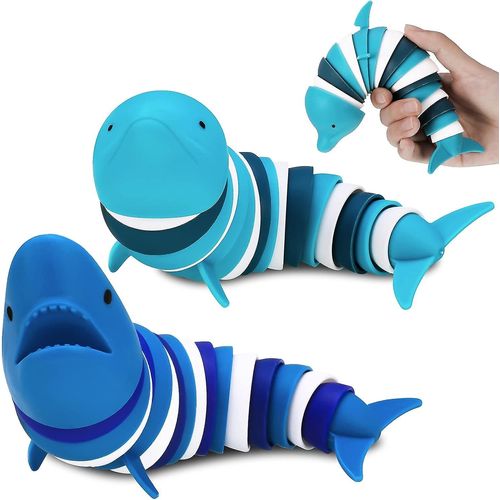 Lot De 2 Jouets Sensoriels En Forme De Requin 3d, Dauphin Articulé, Jouet Sensoriel Pour La Main, Soulagement Du Stress, Anti-Anxiété, Jouet De Bureau, Noël, Naissance