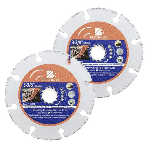 Disques de coupe de bois en carbure brasé sous vide 100 mm - Pour planche à bois, plaque de plâtre, tuyau en caoutchouc, plastique(Lot de 4)