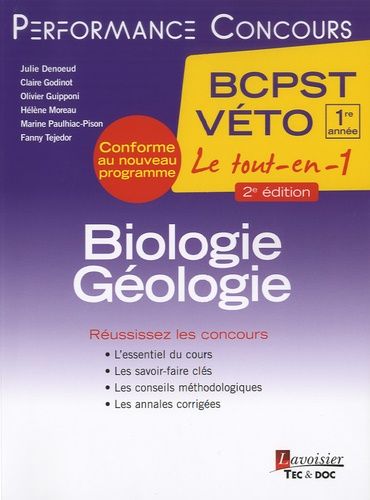 Biologie-Géologie 1re Année Bcpst-Véto