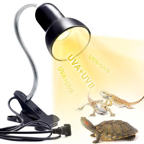 Lampe Chauffante Pour Tortue, Lampe Uva Uvb, Projecteur Thermique, Lumière Pour Reptile, Aquarium, Avec Support Pour Cloche De Tortue, Tortue, Serpent Li, Prise Standard Européenne