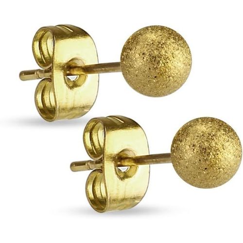 1 Paire De Boucles D'oreilles En Acier Inoxydable Plaqué Or, Noir, Plaqué Or Rose, Argent Avec Boule Scintillante 3 Mm