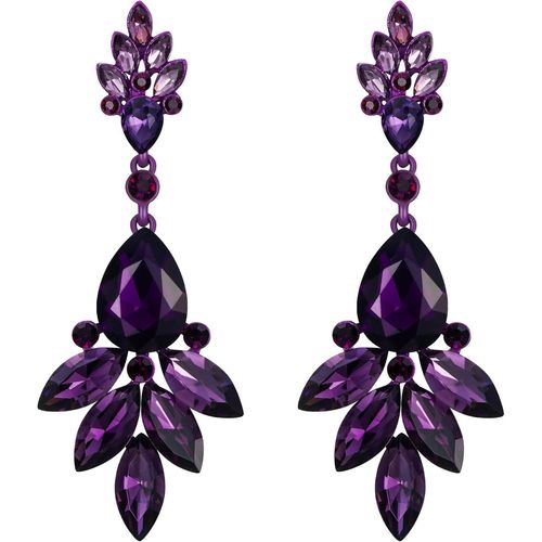 Boucles D'oreilles Pendant Femme Pendentif Forme Goutte D'eau Mariage Cristal Strass