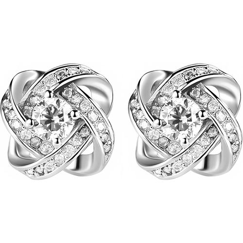 Boucles D'oreilles Pour Femmeen Argent 925intemporelles Et Classiquesen Argent 925oxyde De Zirconiumpour Femmes Et Filles, Simili Cuir