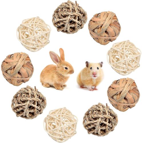 Pièces Jouets À Mâcher Pour Lapin, Friandises Pour Lapins, Jouets Pour Cochon D'inde, Petits Animaux, Boules À Mâcher Roulantes, Boules D'herbe, Jouets Naturels Pour Lapins, Chinchilla, Lapins, Gerbilles