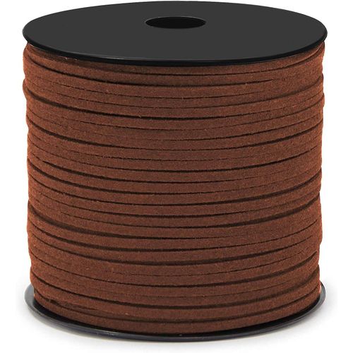 Cordon En Daim Simili Cuir Cordon Pour Bracelet Collier Perles Bijoux Bricolage Artisanat 3mm 98 Yards Marron