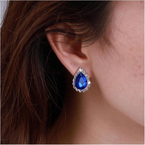 Boucles D'oreilles Saphir Vintage Boucles D'oreilles Cristal Bleu Boucles D'oreilles Saphir Bleu Boucles D'oreilles Mariage Boucles D'oreilles Goutte D'eau Cz Bijoux Pour Femmes Et Filles
