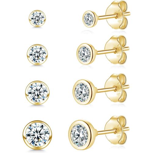 Boucles D¿Oreilles Femme En Argent 925 Zircone Cubique Puces D'oreilles Clou Vis Cartilage Boucles D'oreilles Bijoux Pour Femmes Hommes Cadeaux