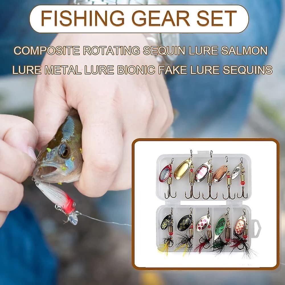 10 Pièces Leurres de Pêche Spinner, Ensemble d'Appâts Spinner Cuillère en  Métal, Paillettes, Leurres de Pêche, Poisson Artificiel, Appareil de Pêche  à l'Appât pour Truite, Achigan, Saumon, P | Rakuten, image size:1001x1001