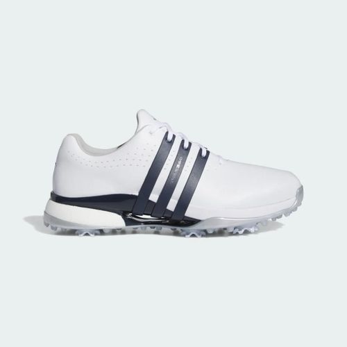 Chaussures De Golf Tour360 24 Boost Adidas Cloud White Collegiate Navy Silver Metallic