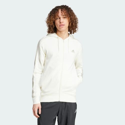 Veste À Capuche Zippée 3 Bandes Essentials Adidas - Off White - M