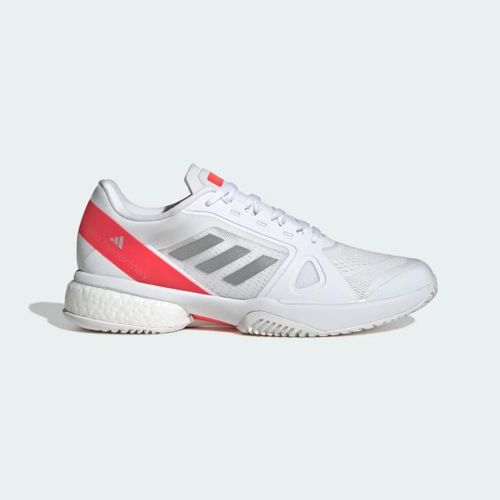 Chaussures De Tennis Court Adidas By Stella Mccartney Adidas Cloud White Silver Metallic Lucid Red