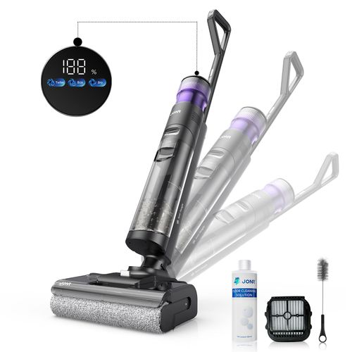 JONR ED12 Pro Max-Aspirateur Balai Laveur Sans Fil 17000Pa,Nettoyage à 70°C,Autonomie 40 mins, Rappel Vocal Intelligent-Pivot 180°