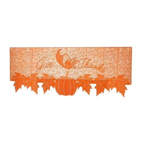 Thanksgiving Halloween Feuilles D'érable Écharpe De Cheminée Pour Les Décorations De Porte De Thanksgiving Couverture De Table D'automne-20 X 60 Pouces