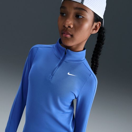 Haut À Manches Longues Et 1/4 De Zip Dri-Fit Nike Pour Fille - Bleu