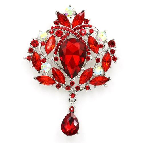 Grandes Broches De Broche En Cristal Vintage Pour Femmes Ou Accessoires De De Bouquets De Mariage Rouge
