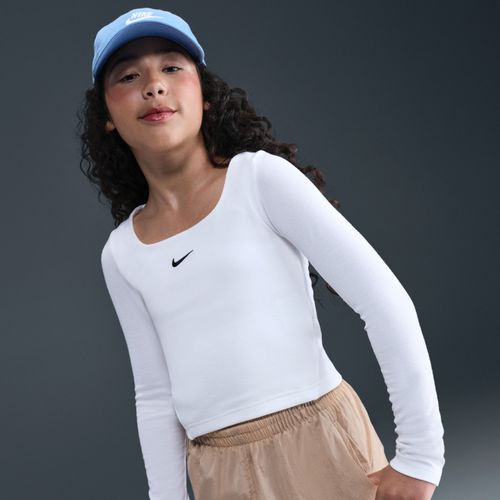 Haut À Manches Longues Et À Encolure Carrée Nike Sportswear Pour Ado (Fille) - Blanc