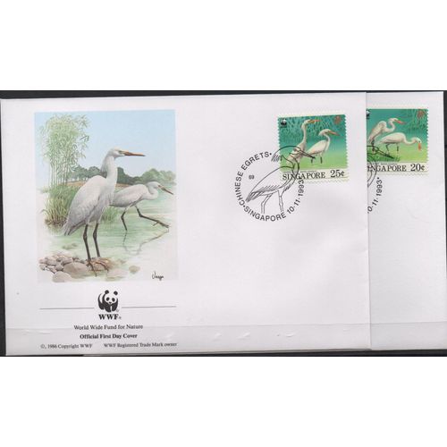 Singapour Enveloppes Animaux : Les Aigrettes 1993