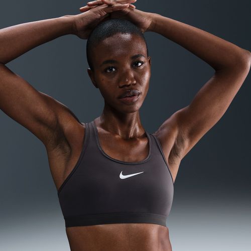 Brassière De Sport Réglable Non Rembourrée Nike Swoosh High Support Pour Femme - Gris