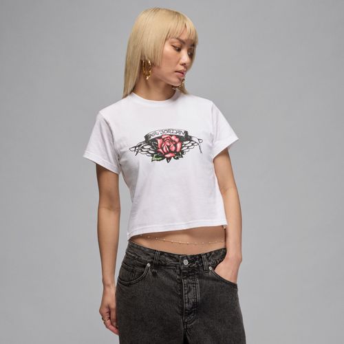 T-Shirt Coupe Slim À Motif Jordan Flight Pour Femme - Blanc
