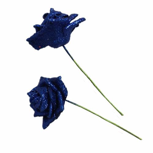 25 Fausses Roses Bleues de Fleurs Artificielles, UtiliséEs pour les DéCorations de Centre de Bouquet de Mariage Bricolage, DéCorations de Maison de FêTe