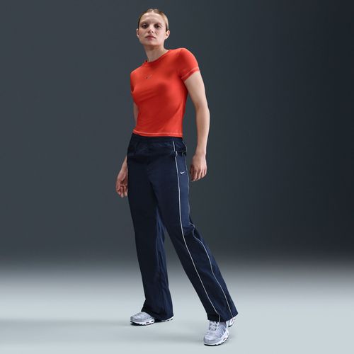 Pantalon Taille Haute En Tissu Tissé À Ourlet Ouvert Nike Windrunner Pour Femme - Bleu