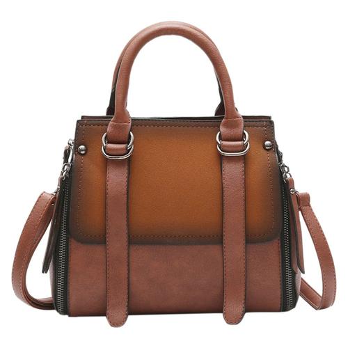 RéTro Nouvelles Femmes PU Sac Femme Sac à Main Mat Sac Femme Dames DéContracté Sac à BandoulièRe Couleur Brun