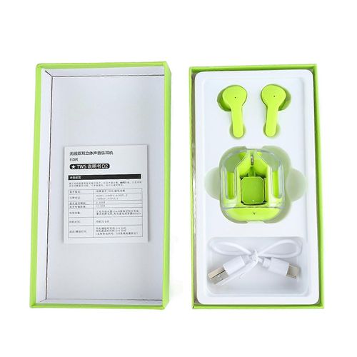 Écouteurs sans fil Mini Clear ENC Noise Canceling HiFi Lossless Sound Deep Bass Bluetooth Écouteurs avec affichage numérique Vert