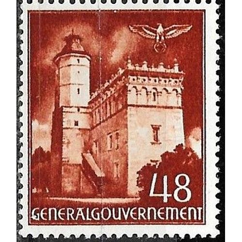 Pologne 1940 / 1941, Occupation Allemande, General Gouvernement, Très Beau Timbre Neuf** /* Luxe Yvert 63a, Hotel De Ville De Sandomir.