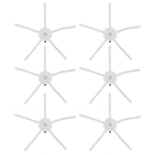 6PCS Robot Aspirateur Brosse Latérale Silicone Balayeuse Brosse Latérale Remplacement pour Xiaomi Roborock S7 Blanc