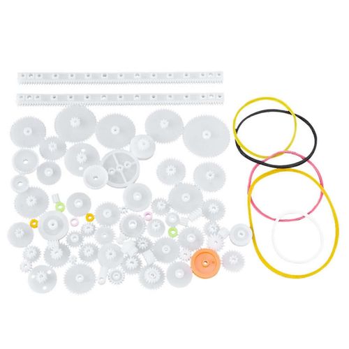 75pcs En Plastique Gear Belt Poulie Worm Shaft Sleeve Set DIY Robot Boîte De Vitesses Moteur Jouet