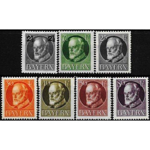 Allemagne, Ancien Royaume De Bavière 1914 / 1920, Beaux Timbres Neufs* Yvert 98 99 100 101 103 112 Et 115, Prince Louis 3 De Bavière.