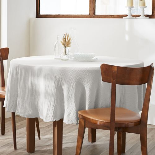 Nappe Ronde 180x180 Cm Gaze De Coton Nuage