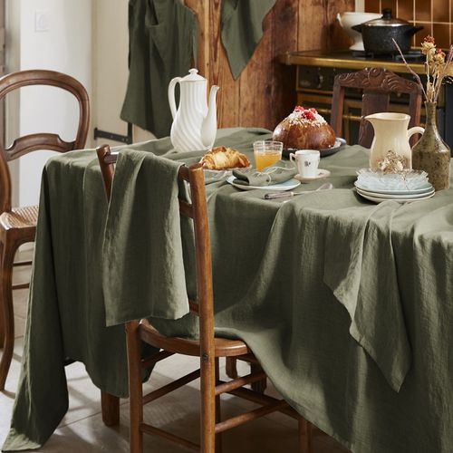 Nappe Rectangle 170x250 Cm Lin Français Thym