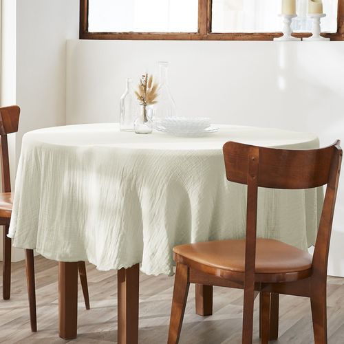Nappe Ronde 180x180 Cm Gaze De Coton Vert D'eau