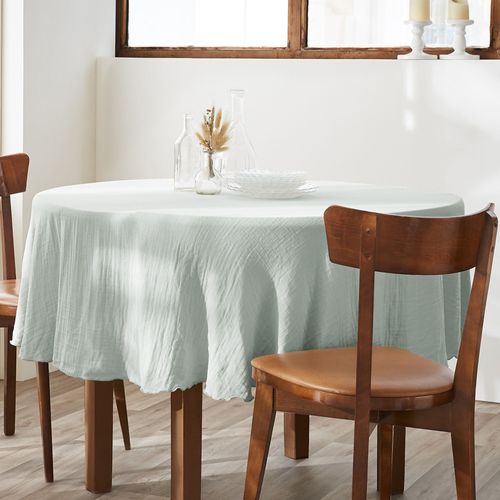 Nappe Ronde 180x180 Cm Gaze De Coton Eucalyptus