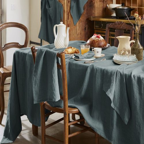 Nappe Rectangle 170x250 Cm Lin Français Ardoise