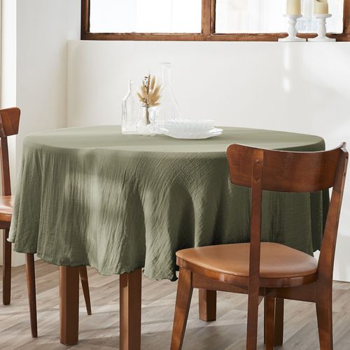 Nappe Ronde 180x180 Cm Gaze De Coton Romarin