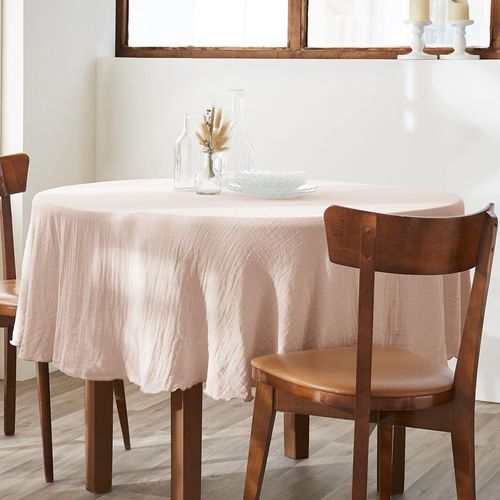 Nappe Ronde 180x180 Cm Gaze De Coton Guimauve
