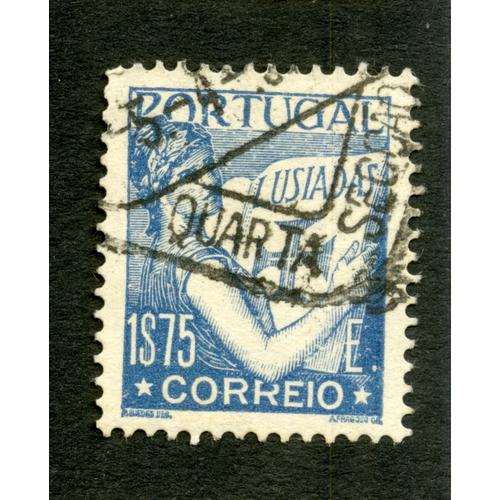 Timbre Oblitéré Portugal, Correio, 1s75, Luciadas