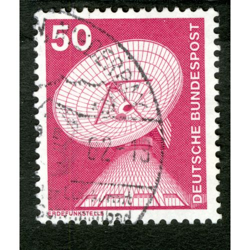 Timbre Oblitéré Deutsche Bundespost, Erdefunkstelle, 50