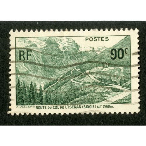 Timbre Oblitéré Rf, Route Du Col De L'iseran, Savoie, Alt. 2769 M., Postes, 90 C