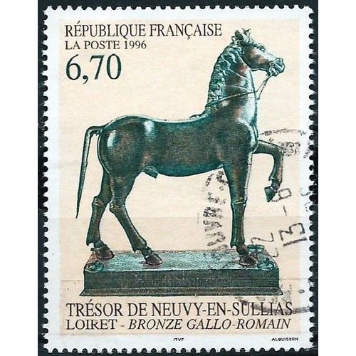 France 1996, Beau Timbre Yvert 3014 - Trésor De Neuvy En Sullias (Loiret) - Statue De Cheval, Bronze Gallo-Romain, Oblitéré, Tbe