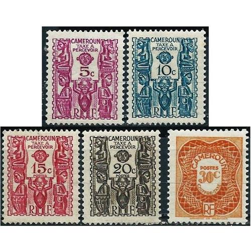 Cameroun, Colonie Française 1939 / 1947, Beaux Timbres Taxe Yvert 14 15 16 17 26, Neufs*