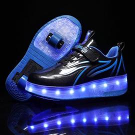Mode Baskets Enfants LED lumières Chaussures à Roulettes Garçons