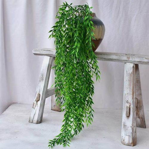 4 Pcs Plantes Suspendues Artificielles Plantes Suspendues Artificielles Faux Verdure Suspendue Automne Plante Faux Feuilles De Bambou Suspendus pour Intérieur Extérieur Mur Arche Jardin,