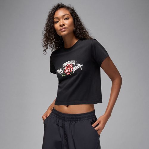 T-Shirt Coupe Slim À Motif Jordan Flight Pour Femme - Noir