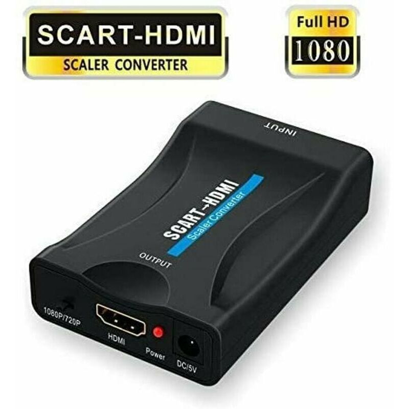 Adaptateur Scart Vers Hdmi, 1080p Convertisseur Péritel Scart Vers Hdmi Avec Câble D'alimentation Usb Pour La Connexion D'un Décodeur, D'un Lecteur Dvd, D'un Boîtier Stb S'arêern