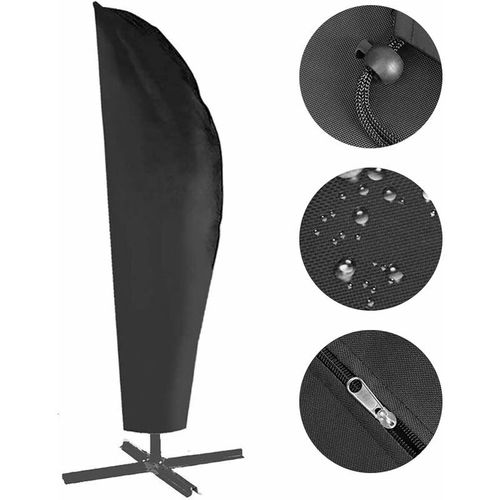 Housse De Parasol, Housse De Parasol De Jardin Oxford 210d, Housse De Parasol Déporté, Imperméable, Résistante Aux Uv, Coupe-Vent Et À La Neige (265 X 70 X 40 Cm),
